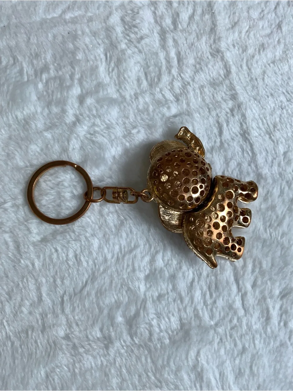 Rhinestone Elephant Keychain - Pink & Clear Crystals